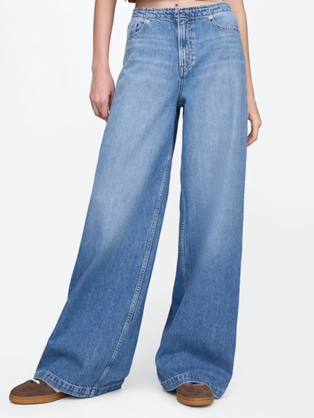 NWT Gap Baggy Mid Rise Jeans | Ultra Soft  Denim | Size 4 | Wide Leg